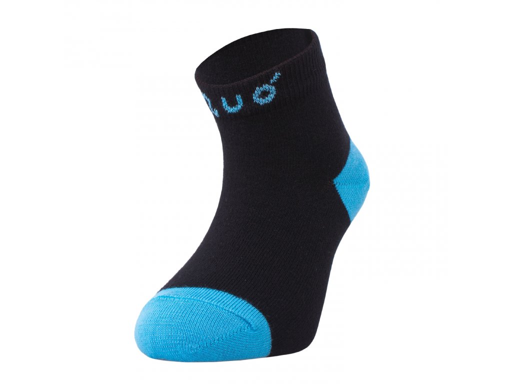 UNUO - bambusové ponožky černá/tyrkysová Velikosti ponožek, rukavic: 24-27