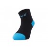 8202 6 bambusove kotnickove ponozky cerne s tyrkysovou bamboo ankle socks