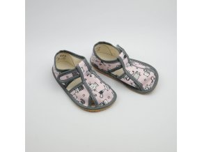 BABY BARE SHOES SLIPPERS PINK CAT