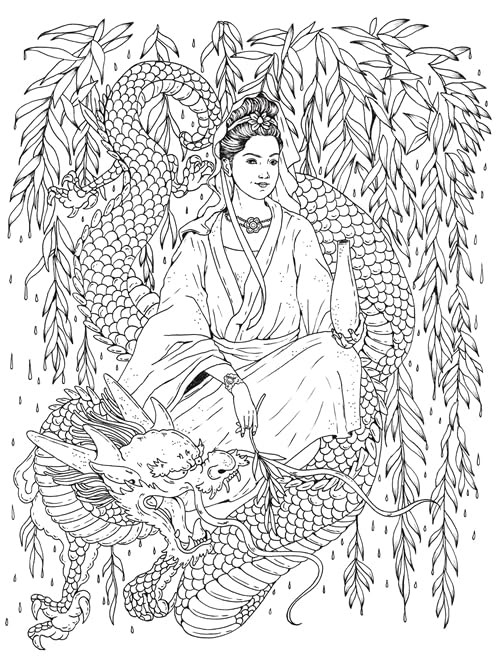 Goddess Colouring - detail 
