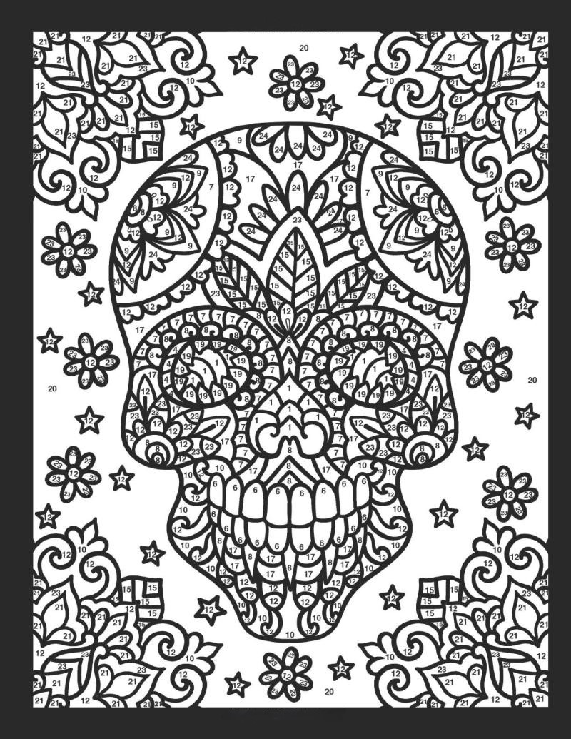 Sugar Skulls - omalovánky podle čísel