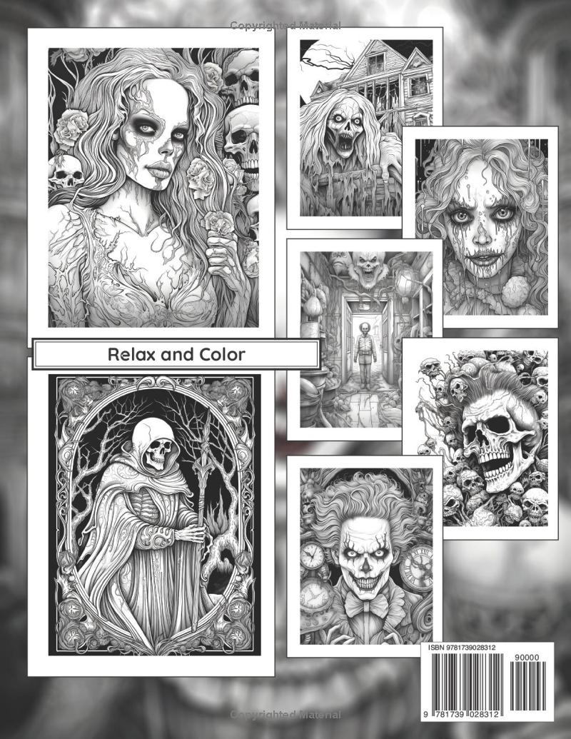 Horror Colouring Book for Adults