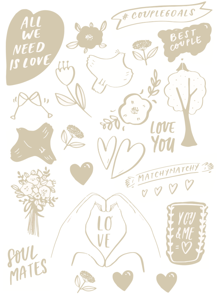 Be Nice samolepky - Couple goals béžové