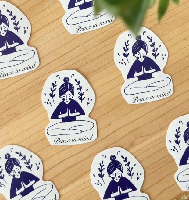 Jóga - kusová samolepka - Be Nice