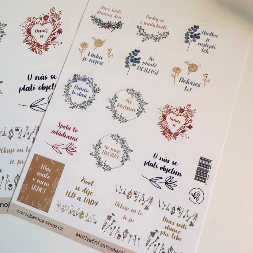 Motivační samolepky Be Nice