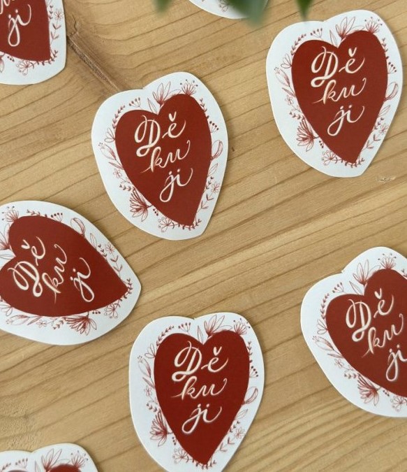 DĚKUJI - kusová samolepka - Be Nice