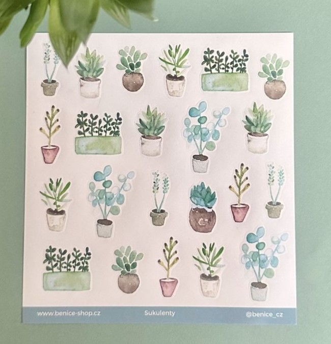 Samolepky Sukulenty - Be Nice