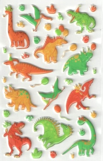 Samolepky 3D Cooky - Dinosauři