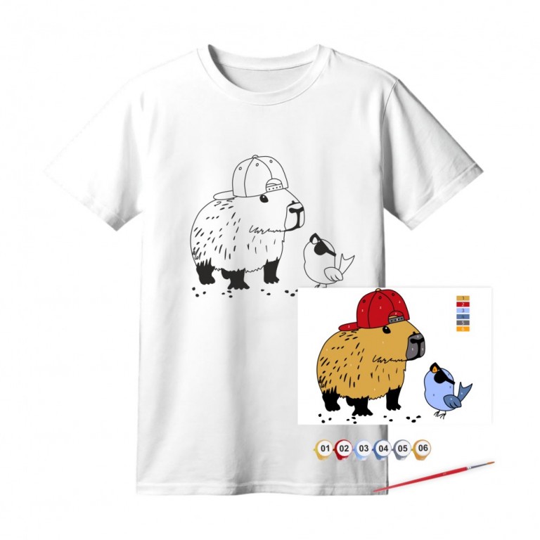 Tričko k pomalování - capybara