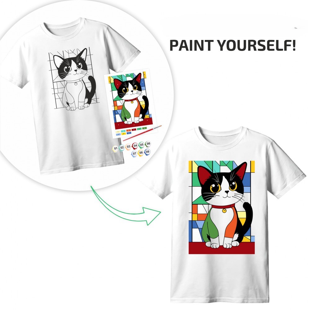 Tričko k pomalování - kočička