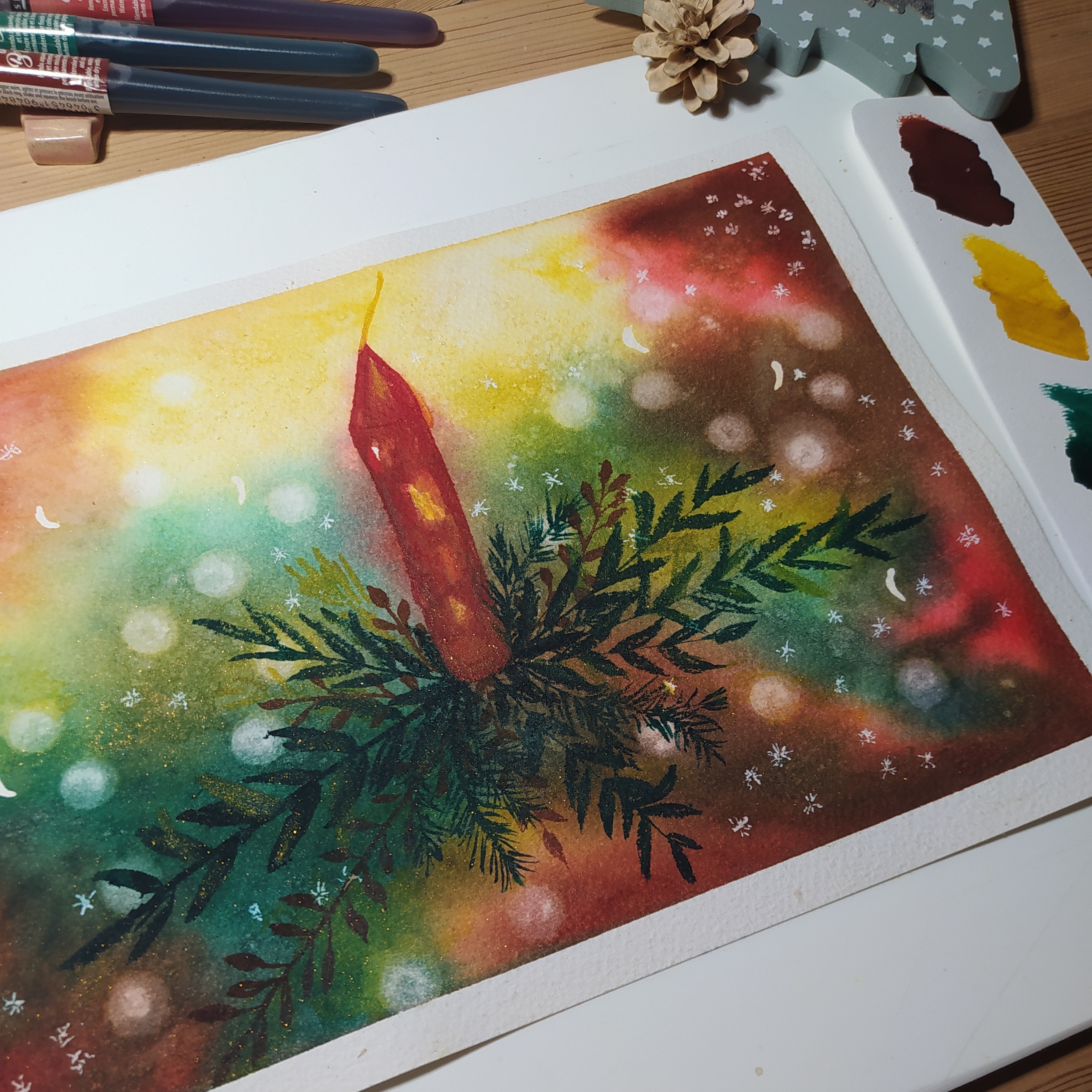 Malba vánočního svícnu s Petrou Matějčkovou