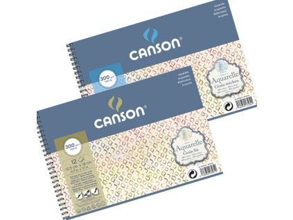 Canson Akvarelový Skicák v kroužkové vazbě  CP 12,5 x 18 cm, 300 g, 12 listů