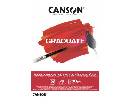 Canson Graduate Oil & Acrylic Skicák v lepené vazbě A5, 290g, 20 listů