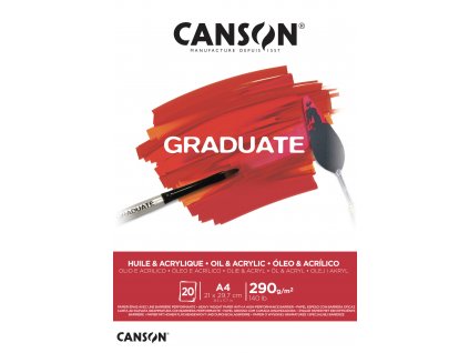 Canson Graduate Oil & Acrylic Skicák v lepené vazbě A4, 290g, 20 listů