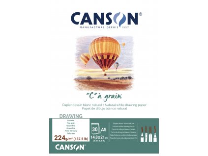 Canson Skicák "C" à grain v lepené vazbě A5, 224g, 30 listů