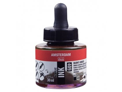 Akrylový inkoust Amsterdam - 409 Burnt Umber