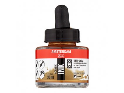 Akrylový inkoust Amsterdam - 803 Deep Gold