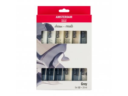 Sada akrylů Amsterdam Standard šedé odstíny 12x20ml