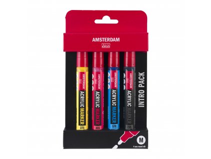 Sada akrylových markerů Amsterdam 4mm, základní odstíny