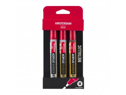 Sada akrylových markerů Amsterdam 4mm, metalické odstíny