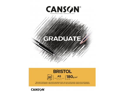 Canson Graduate Bristol Skicák v lepené vazbě A5, 180g, 20 listů