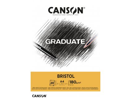 Canson Graduate Bristol Skicák v lepené vazbě A4, 180g, 20 listů