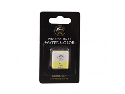 Akvarelová barva v půlpánvičce Mungyo - 802 Lemon Yellow