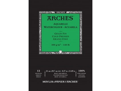 Arches Skicák v lepené vazbě A4, 300g, 12 listů, CP