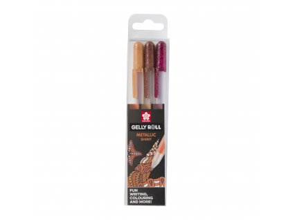 Sakura Gelly Roll Sada gelových metalických per - Nature 3 ks