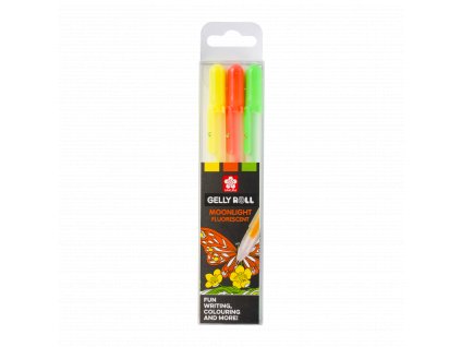 Sakura Gelly Roll Sada gelových fluorescentních per - Happy 3 ks