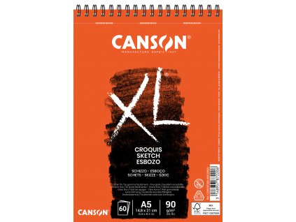 Canson XL Croquis Skicák v kroužkové vazbě A5, 900g, 60 listů