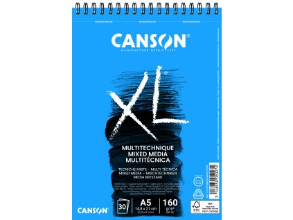 Canson XL Mixed Media Skicák v kroužkové vazbě A5, 160g, 30 listů