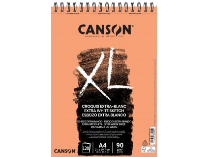 Canson XL Extra White Sketch Skicák v kroužkové vazbě A4, 90g, 60 listů
