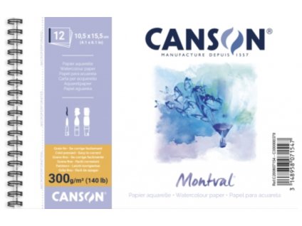 Canson Montval Skicák v kroužkové vazbě 10,5 x 15,5 cm, 300 g, 12 listů