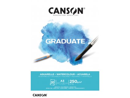 Canson Graduate Watercolour Skicák v lepené vazbě A3, 250g, 20 listů