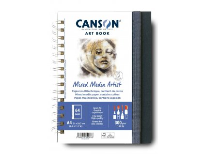 Canson Mixed Media Artist Book v kroužkové vazbě A4, 300g, 28 listů