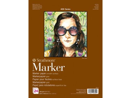 Skicák pro fixy Strathmore Marker v lepené vazbě 23 x 30,5 cm, 190g, 24 listů