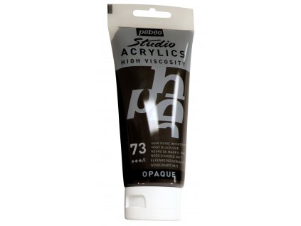 Akrylová barva Pébéo Studio Acrylics - 73 Ivory Black Hue (Objem 500 ml)