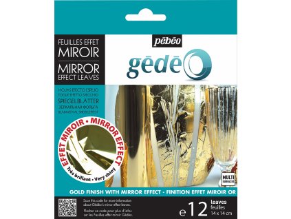 Zlaté kovové listy Gédéo Mirror 14×14cm 12 ks