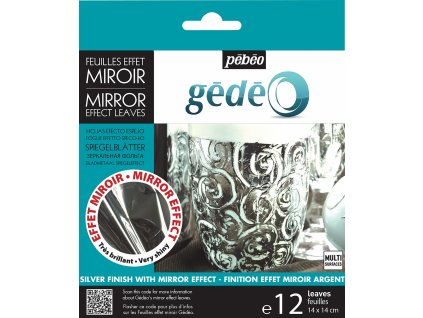 Stříbrné kovové listy Gédéo Mirror 14×14cm 12 ks, odstín 50