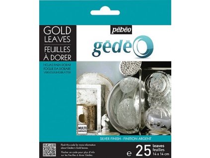 Stříbrné kovové listy Gédéo Mirror 14×14cm 25 ks, odstín 43
