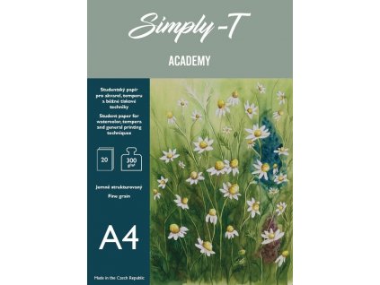 Simply T Skicák pro akvarel v lepené vazbě A4 FG, 300g, 20 listů