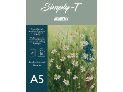 Simply T Skicák pro akvarel v lepené vazbě A5 FG, 300g, 20 listů