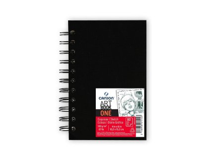 Skicák Canson Art Book One v pevné kroužkové vazbě 10,2 x 15,2 cm, 100g, 80 listů