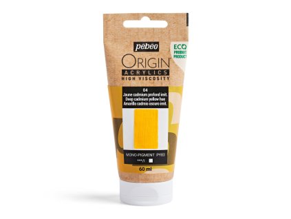 Akrylová barva Pébéo Origin Acrylics - 04 Deep Cadmium Yellow Hue (Objem 60 ml)