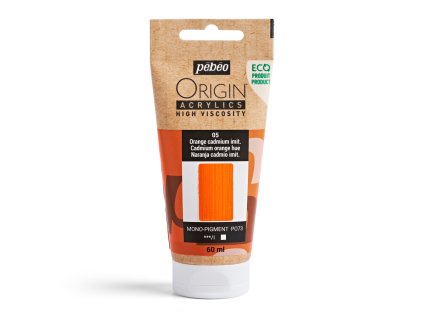 Akrylová barva Pébéo Origin Acrylics - 05 Cadmium Orange Hue (Objem 60 ml)