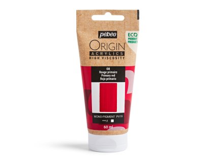Akrylová barva Pébéo Origin Acrylics - 08 Primary Red (Objem 60 ml)