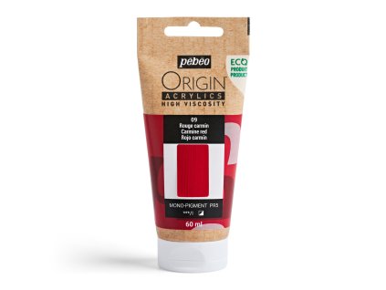 Akrylová barva Pébéo Origin Acrylics - 09 Carmine Red (Objem 60 ml)
