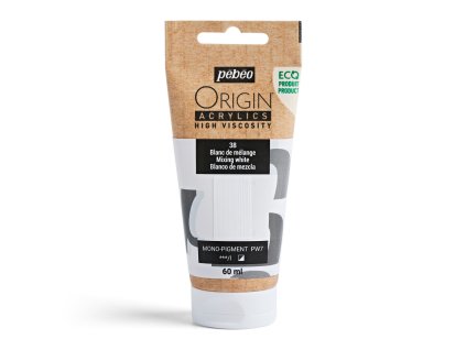 Akrylová barva Pébéo Origin Acrylics - 38 Mixing White (Objem 60 ml)