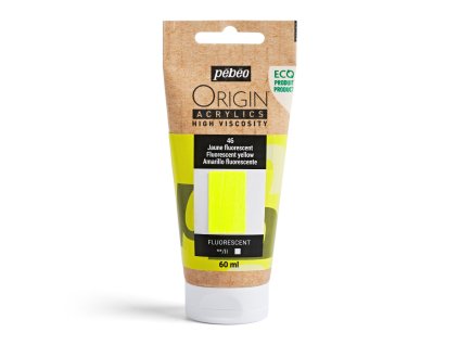 Akrylová barva Pébéo Origin Acrylics - 46 Fluorescent Yellow (Objem 60 ml)